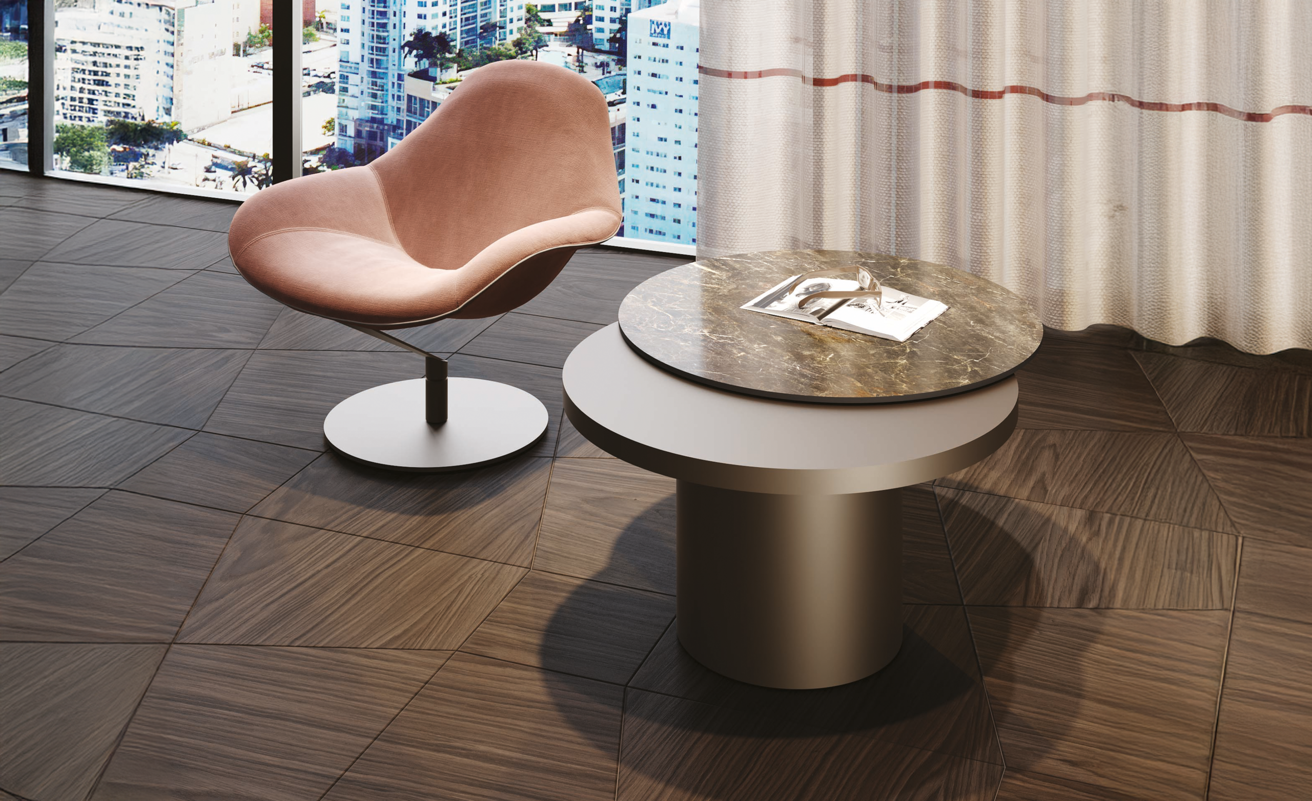 TAU 40 STEEL MOVE - Coffee, Small tables, Metal, Wood - Reflex Angelo